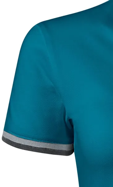 Γυναικείο φόρεμα με γιακά επάνω - Κοντά μανίκια με ρίγες σε αντίθεση