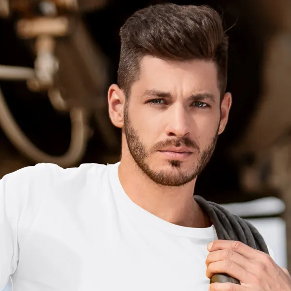 Ανθεκτικό ανδρικό μπλουζάκι βαρύτερο - Κλασική στρογγυλή λαιμόκοψη