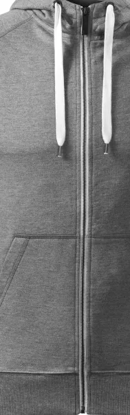 Ανδρική φούτερ σε αντίθεση με κουκούλα - Λευκό φερμουάρ σε αντίθεση