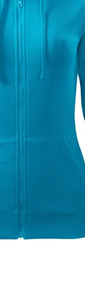 Γυναικεία μπλούζα με κουκούλα - Φερμουάρ στο χρώμα της μπλούζας