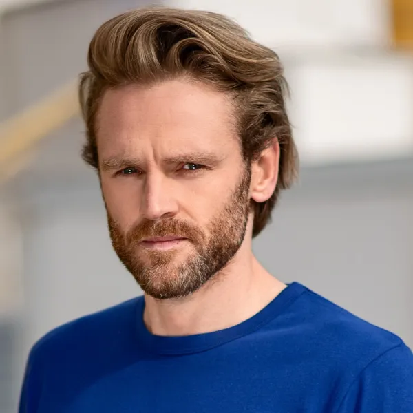 Ανδρικό μακρύ μανίκι T-shirt - Κλασική στρογγυλή λαιμόκοψη